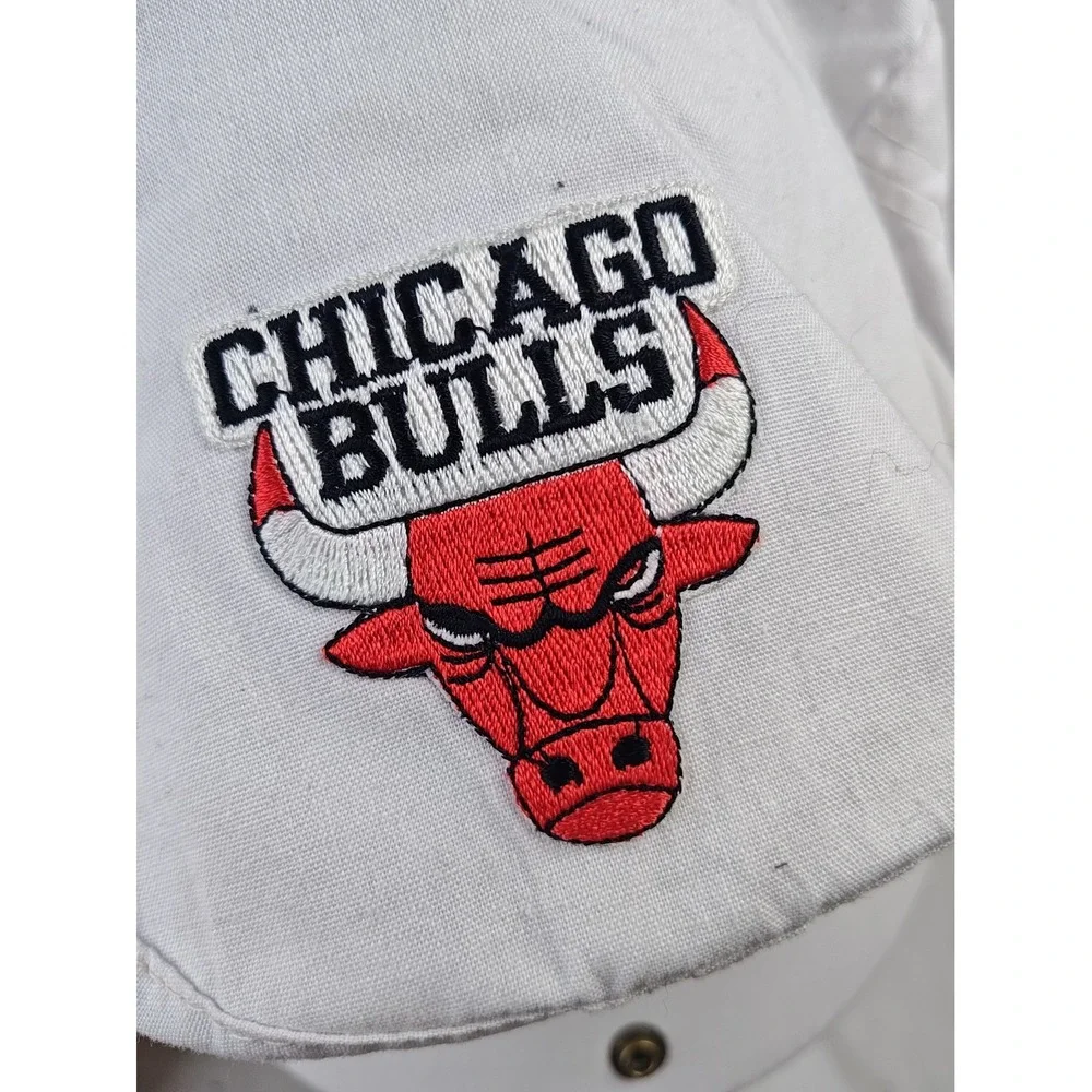 Vintage Chicago Bulls Cabbie Snapback Hat Cap White Michael Jordan 90's Korea